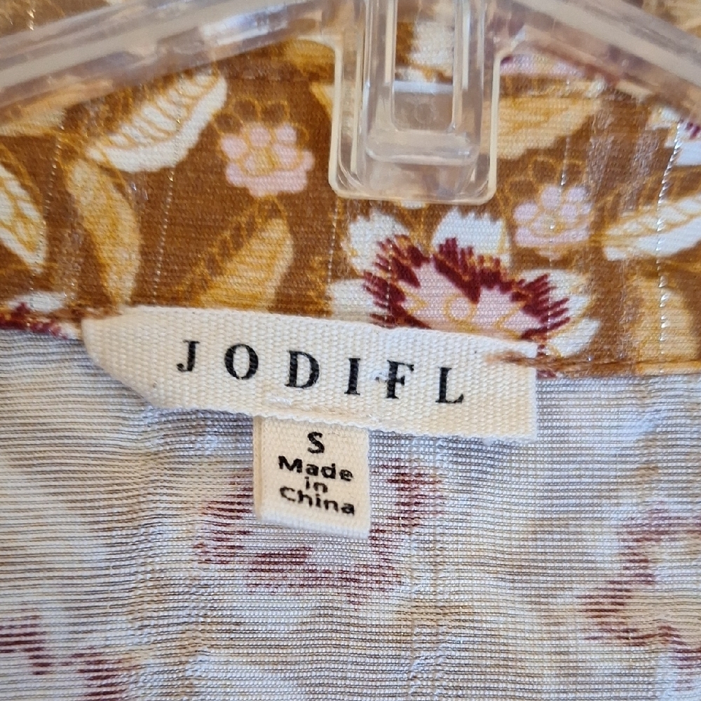 🔥🔥CLEARANCE🔥🔥 Mustard and White Patterned Long Sleeve Dress. Size Small - Picture 8 of 9
